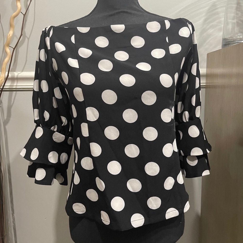 Garcia Black & White polka dot blouse